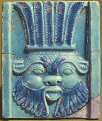 Plakette mit dem Kopf von Bes, ca. 30 v. Chr.